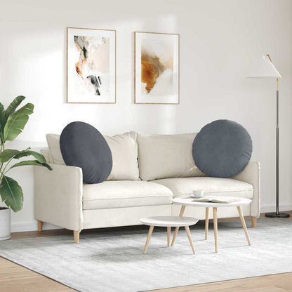 Cuscini per Seduta 2 pcs Grigio scuro Ø60 x 21 cm Velluto | homemem39