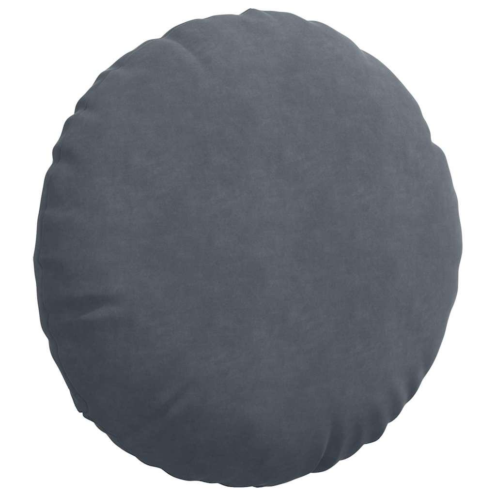 Cuscini per Seduta 2 pcs Grigio scuro Ø60 x 21 cm Velluto | homemem39