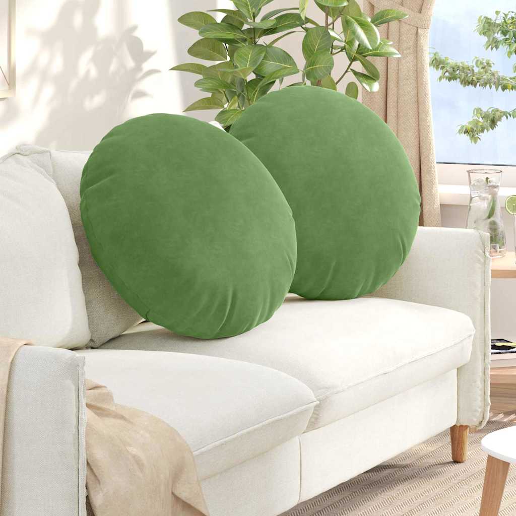 Cuscini per Seduta 2 pcs Verde chiaro Ø60 x 21 cm Velluto | homemem39