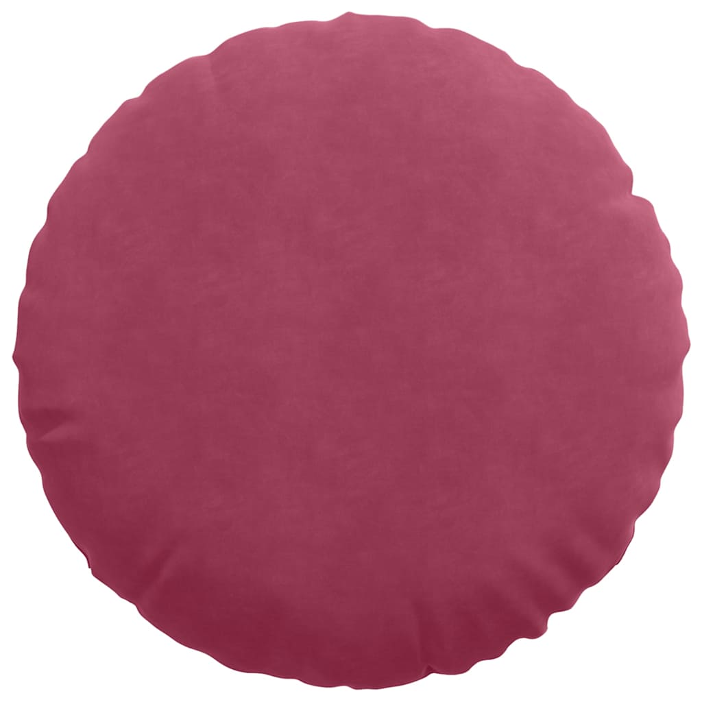 Cuscini per Seduta 2 pcs Rosso Vino Ø60 x 21 cm Velluto | homemem39