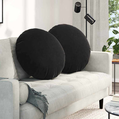 Cuscini per Seduta 2 pcs Nero Ø60 x 21 cm Velluto | homemem39