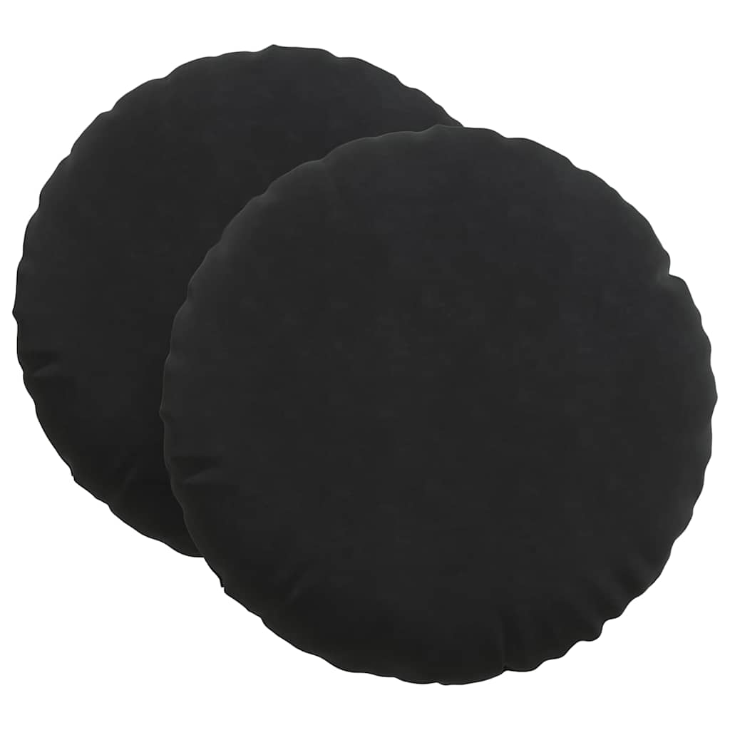 Cuscini per Seduta 2 pcs Nero Ø60 x 21 cm Velluto | homemem39