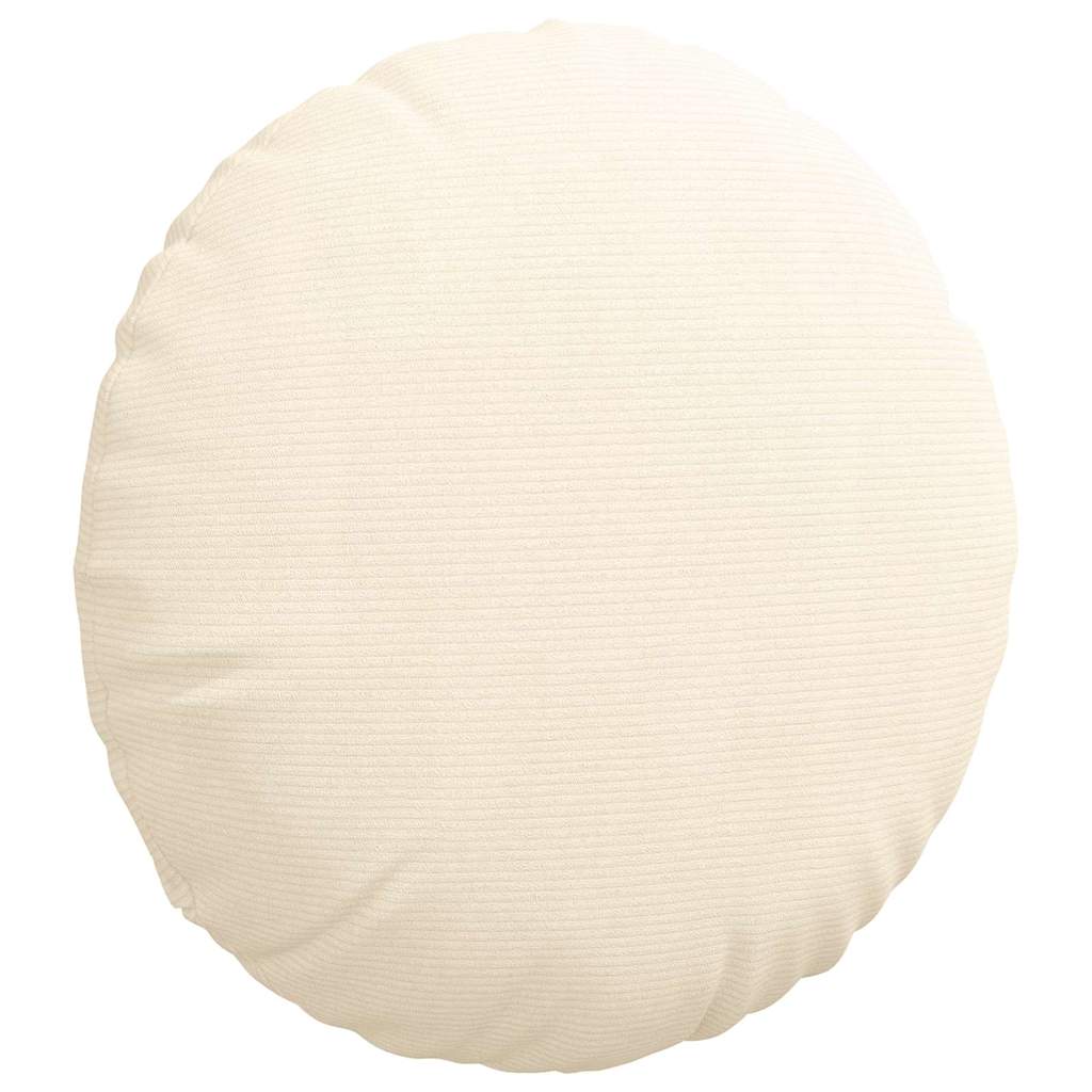 Cuscini per Seduta 2 pcs Crema Ø60 x 21 cm Tessuto in Cords | homemem39