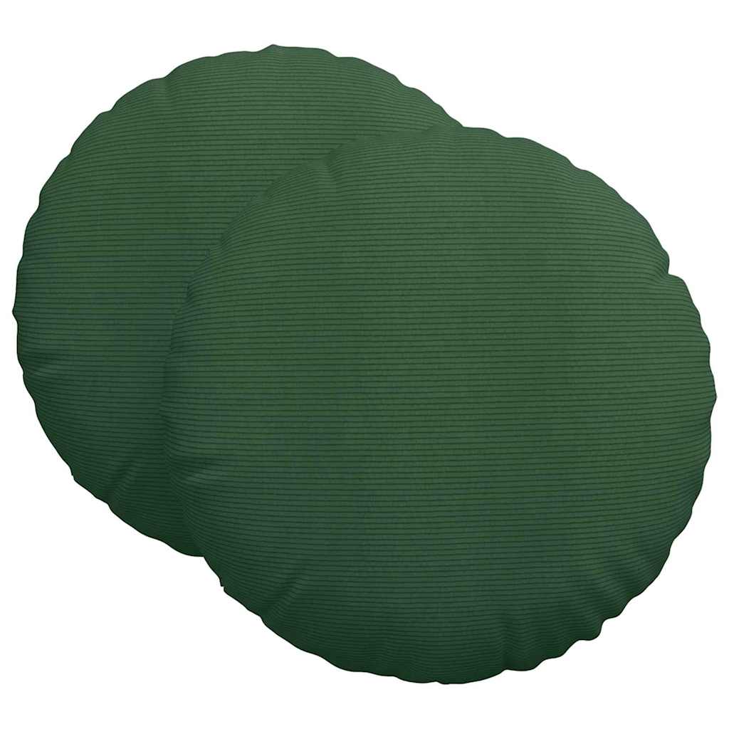 Cuscini per Seduta 2 pcs Verde Scuro Ø60 x 21 cm