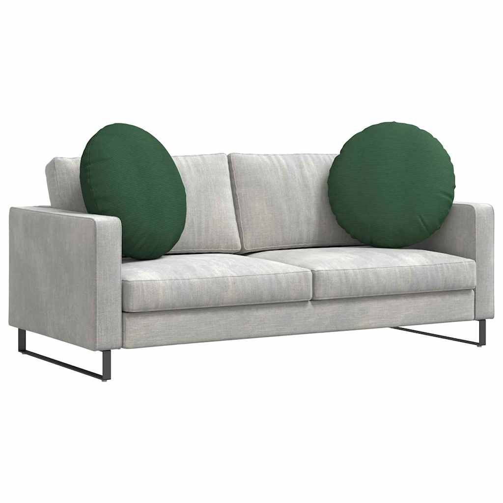 Cuscini per Seduta 2 pcs Verde Scuro Ø60 x 21 cm