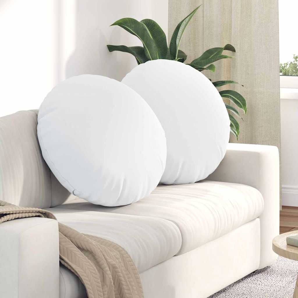 Cuscini per Seduta 2 pcs Bianco Ø80 x 29 cm Tessuto | homemem39