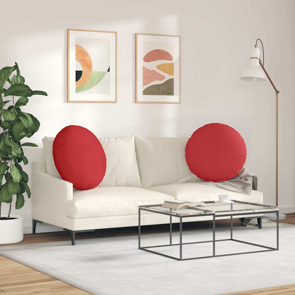 Cuscini per Seduta 2 pcs Rosso Ø80 x 29 cm Tessuto | homemem39