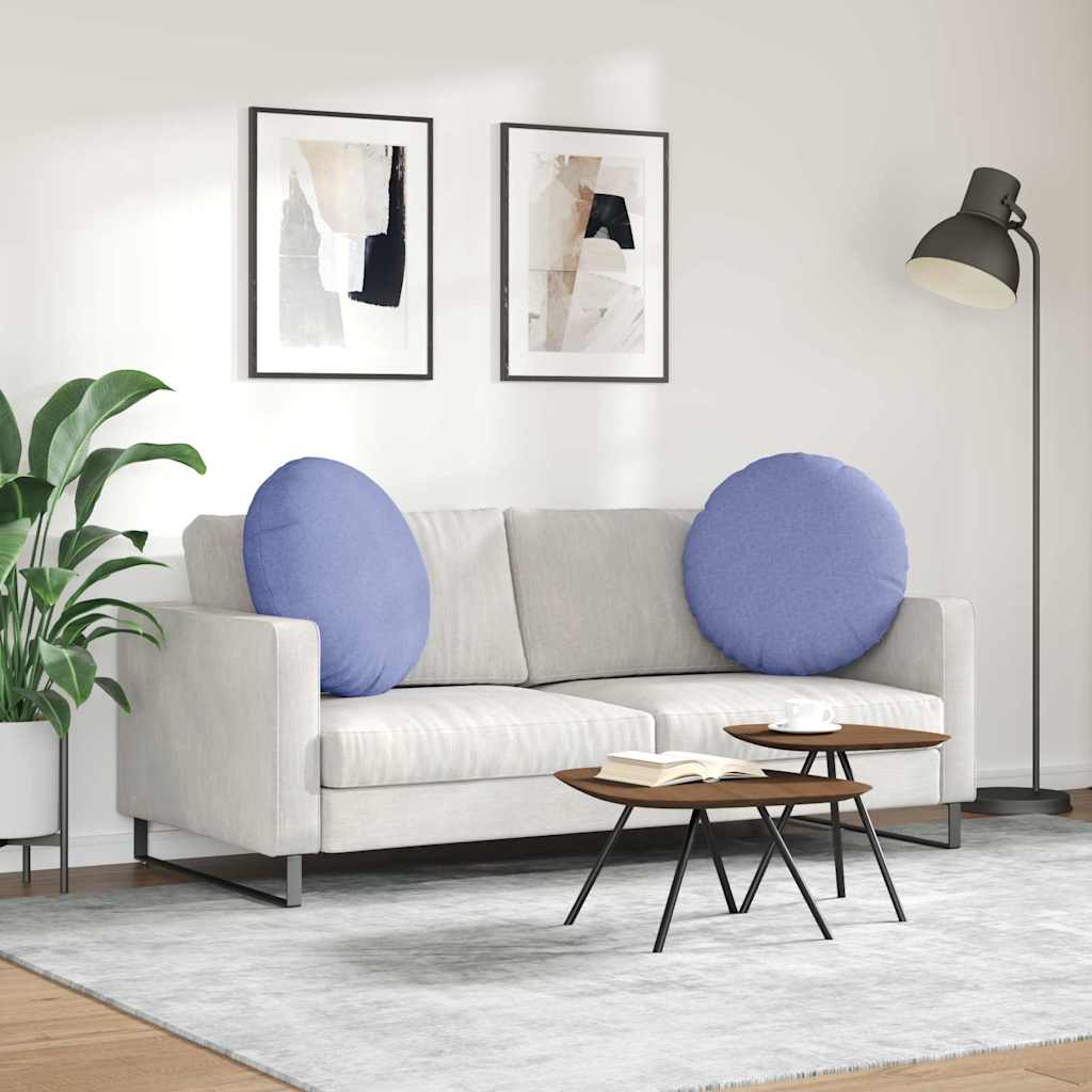 Cuscini per Seduta 2 pcs Blu jeans Ø80 x 29 cm Tessuto | homemem39