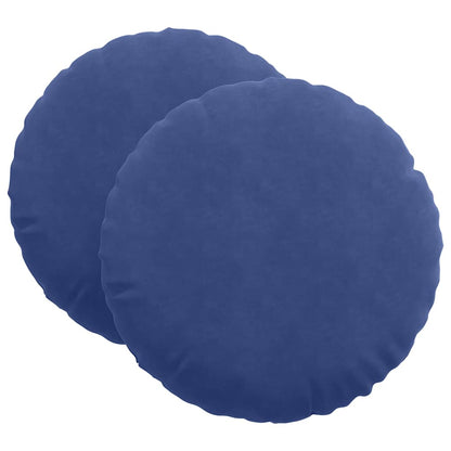 Cuscini per Seduta 2 pcs Blu Polizia Ø 40 x 13 cm Velluto | homemem39
