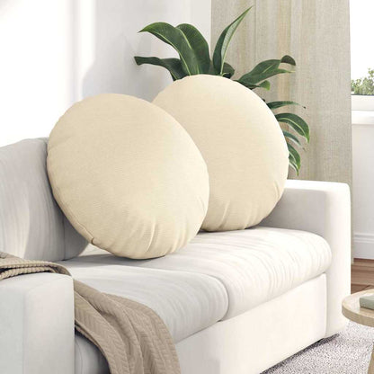 Cuscini per Seduta 2 pcs Crema Ø 80 cm Tessuto in Cords | homemem39