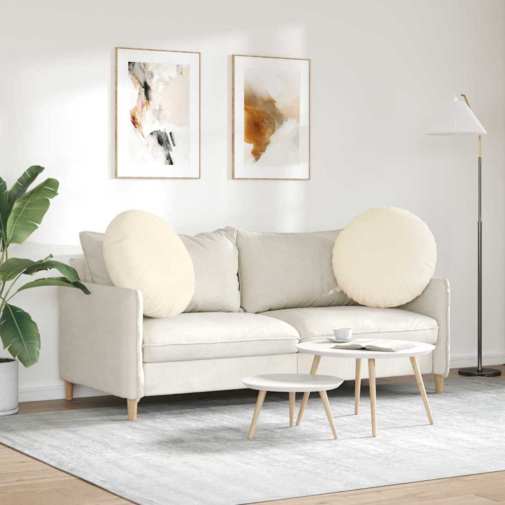 Cuscini per Seduta 2 pcs Crema Ø 80 cm Tessuto in Cords | homemem39