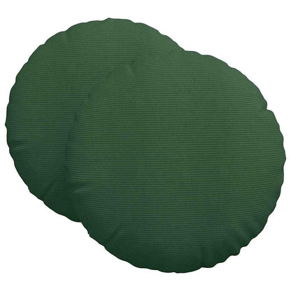 Cuscini per Seduta 2 pcs Verde Scuro Ø 80 cm Tessuto in Cords | homemem39