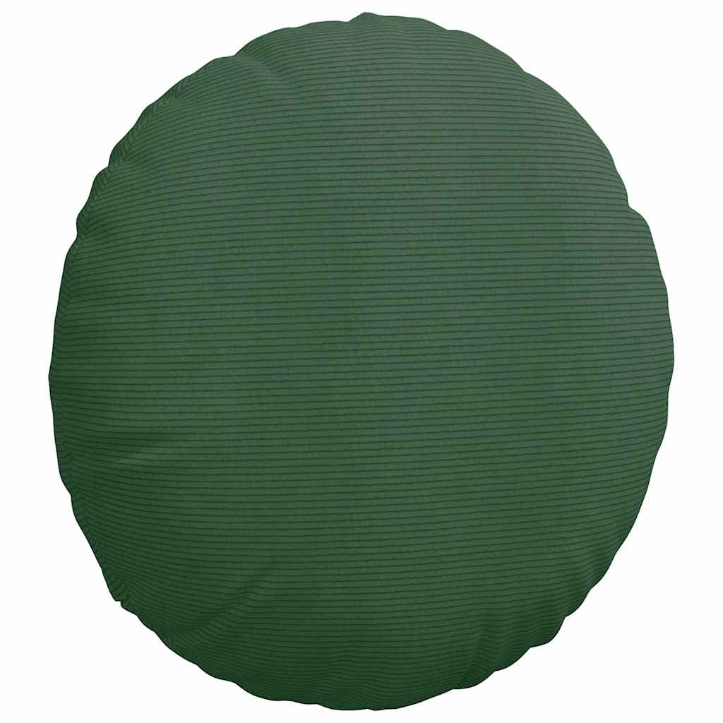 Cuscini per Seduta 2 pcs Verde Scuro Ø 80 cm Tessuto in Cords | homemem39