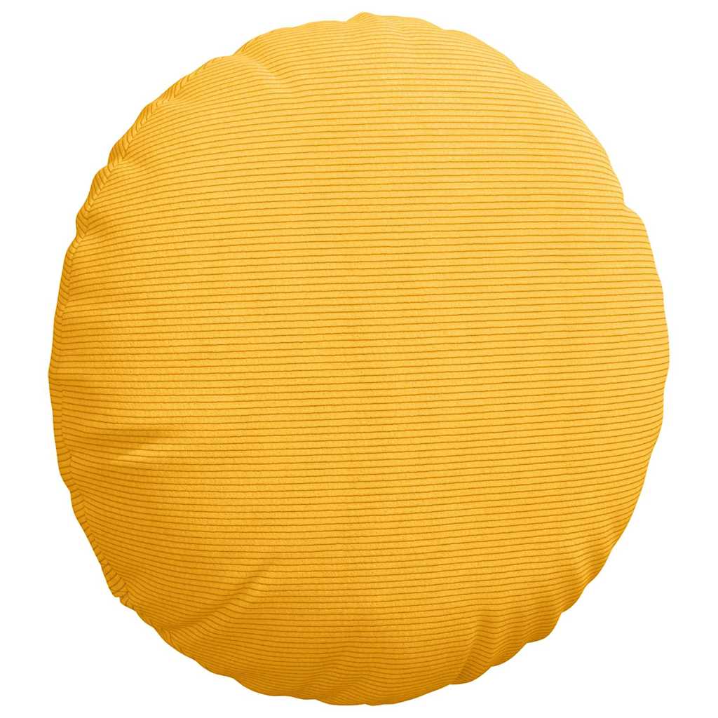 Cuscini per Seduta 2 pcs Giallo Chiaro Ø 80 cm Tessuto in Cords | homemem39