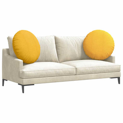 Cuscini per Seduta 2 pcs Giallo Chiaro Ø 80 cm Tessuto in Cords