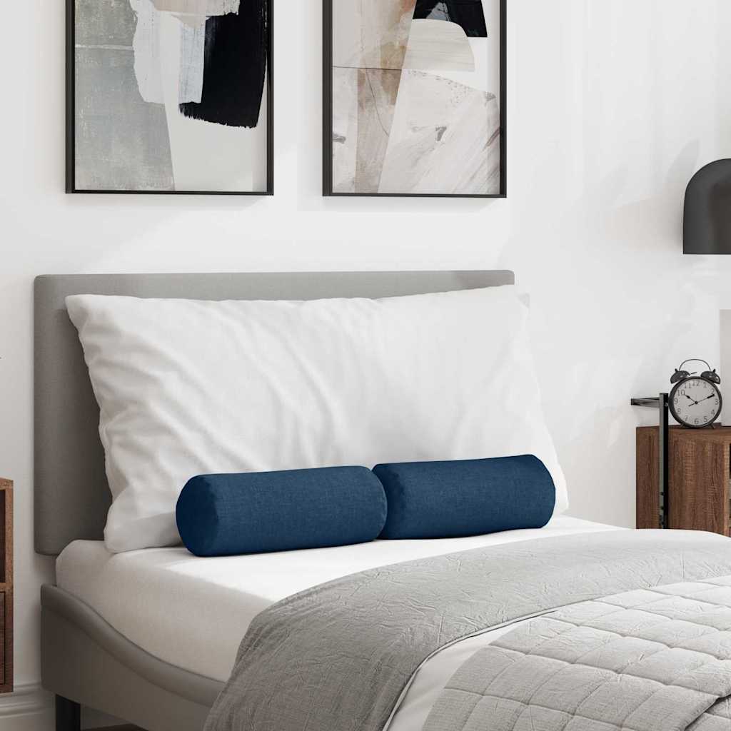 Cuscini a rullo 2 pcs Blu Ø 15 x 40 cm Tessuto