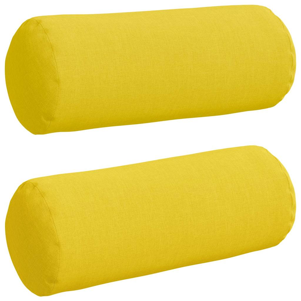 Cuscini a rullo 2 pcs Giallo Chiaro Ø 15 x 40 cm Tessuto