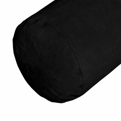 Cuscini a rullo 2 pcs Nero Ø 15 x 40 cm Tessuto in Microfibra | homemem39