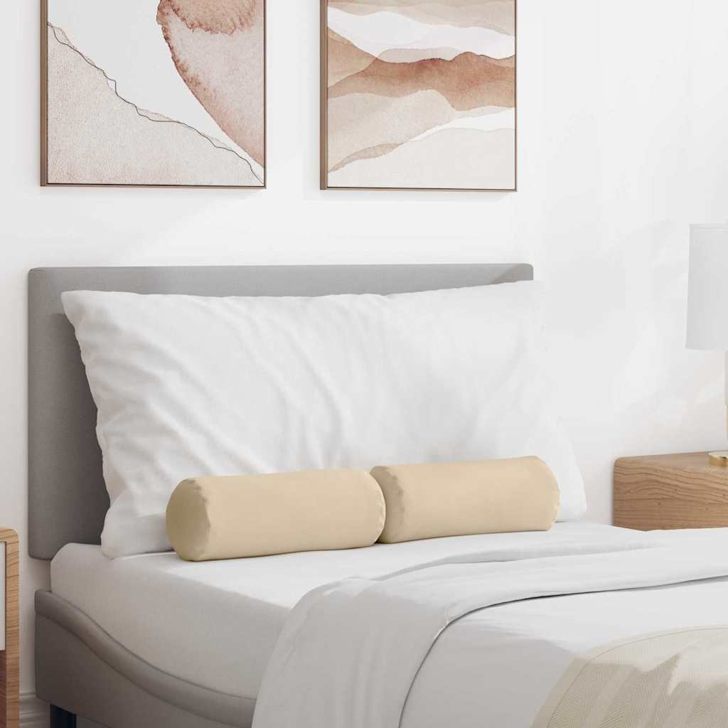 Cuscini a rullo 2 pcs Crema Ø 15 x 40 cm Tessuto in Microfibra | homemem39