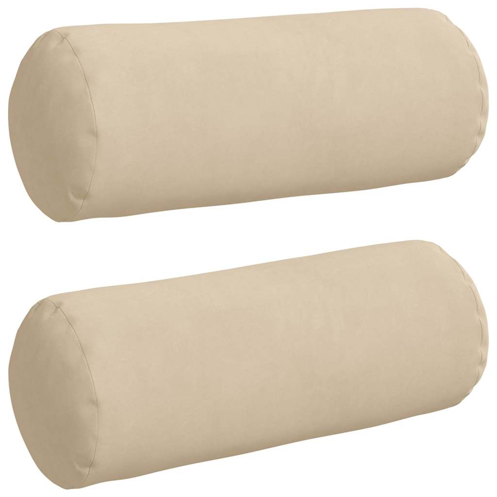 Cuscini a rullo 2 pcs Crema Ø 15 x 40 cm Tessuto in Microfibra | homemem39