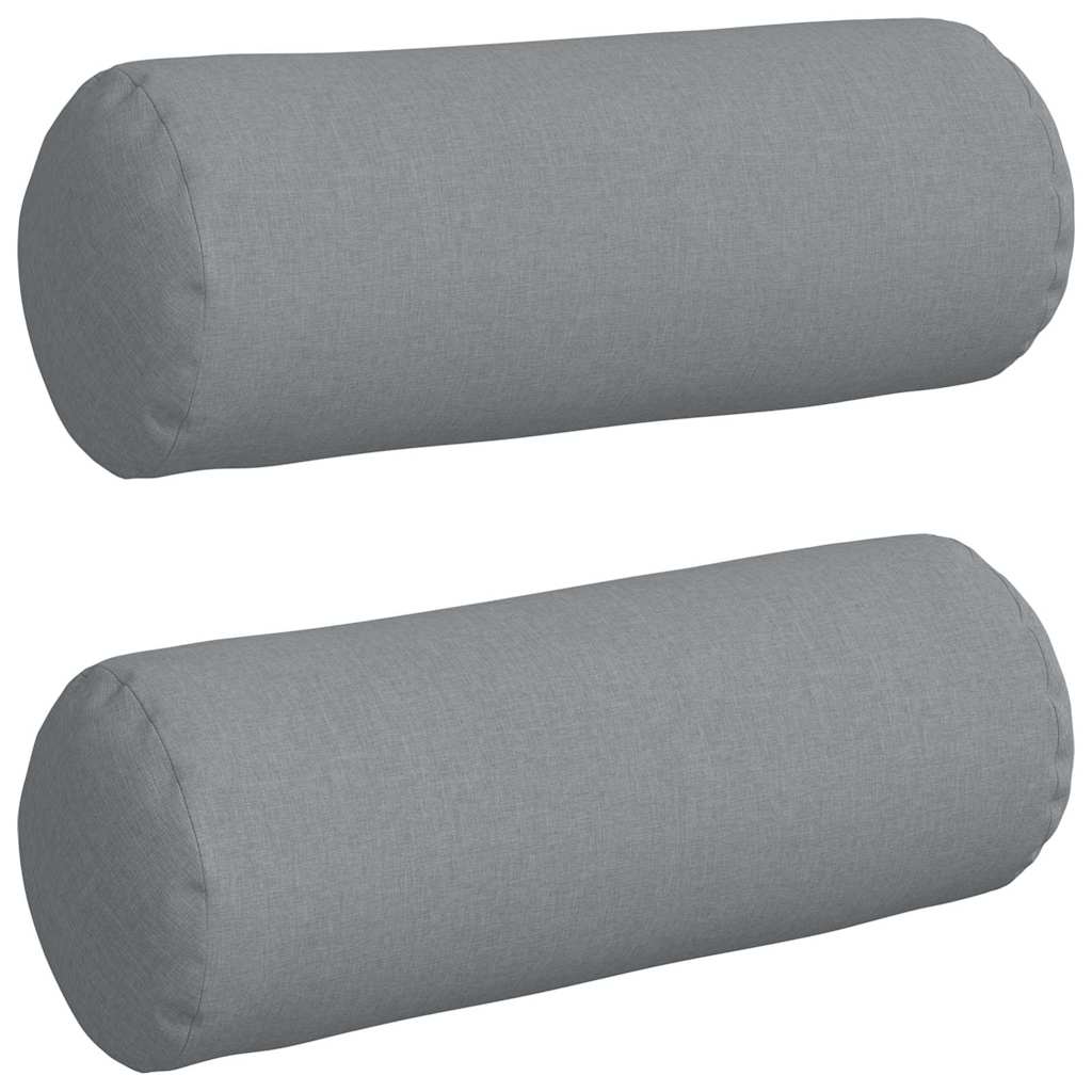 Cuscini a rullo 2 pcs Grigio chiaro Ø 25 x 70 cm Tessuto | homemem39