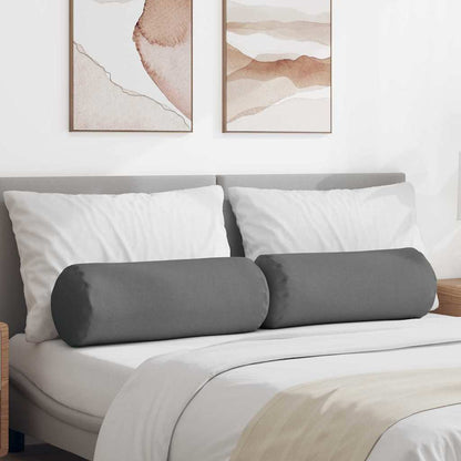 Cuscini a rullo 2 pcs Grigio scuro Ø 25 x 70 cm Tessuto