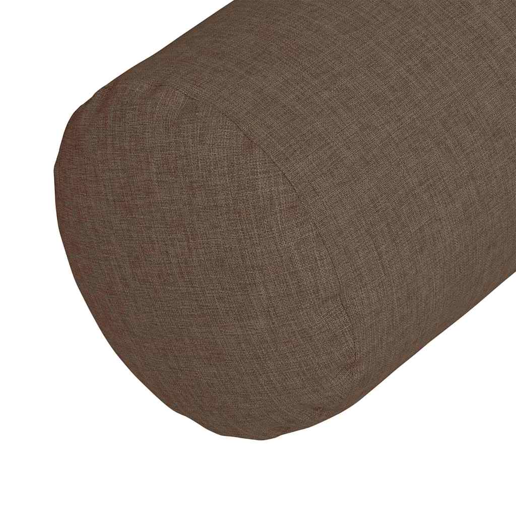 Cuscini a rullo 2 pcs Marrone Ø 25 x 70 cm Tessuto | homemem39