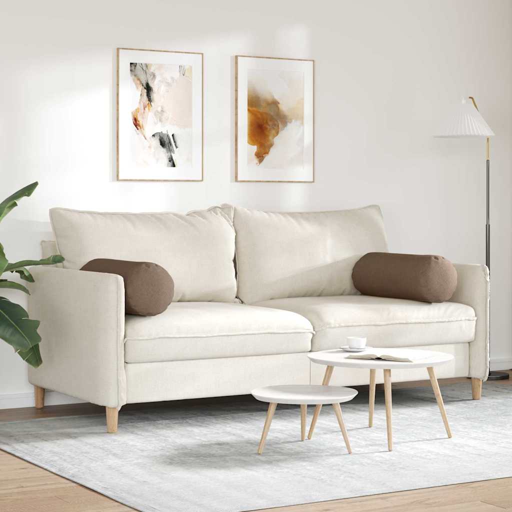 Cuscini a rullo 2 pcs Marrone Ø 25 x 70 cm Tessuto | homemem39