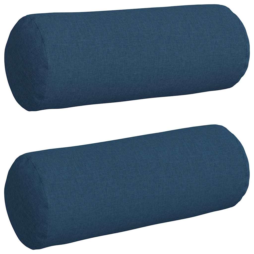 Cuscini a rullo 2 pcs Blu Ø 25 x 70 cm Tessuto