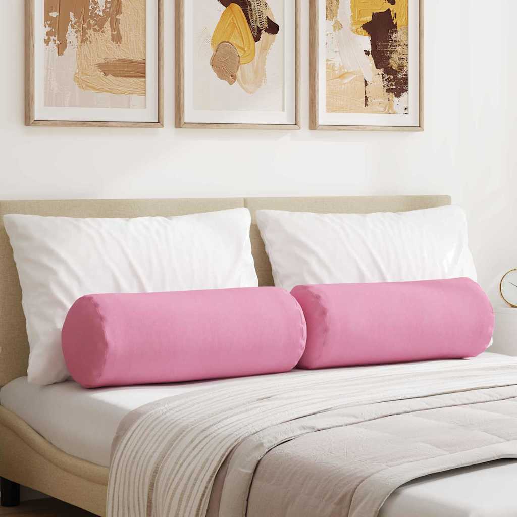 Cuscini a rullo 2 pcs Rosa Ø 25 x 70 cm Tessuto | homemem39