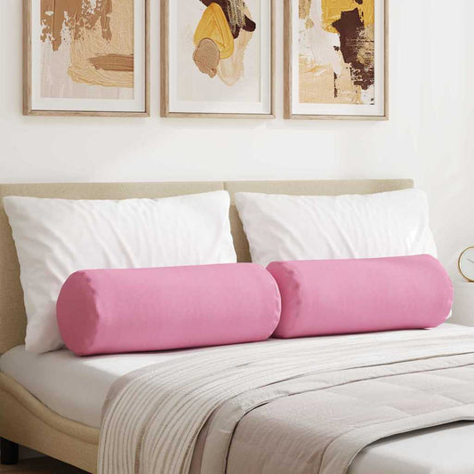 Cuscini a rullo 2 pcs Rosa Ø 25 x 70 cm Tessuto | homemem39