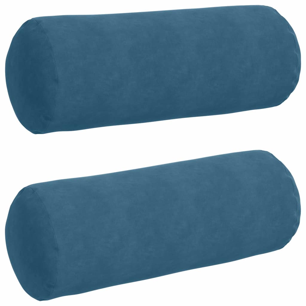 Cuscini a rullo 2 pcs Blu Ø 25 x 70 cm Tessuto in Cords | homemem39