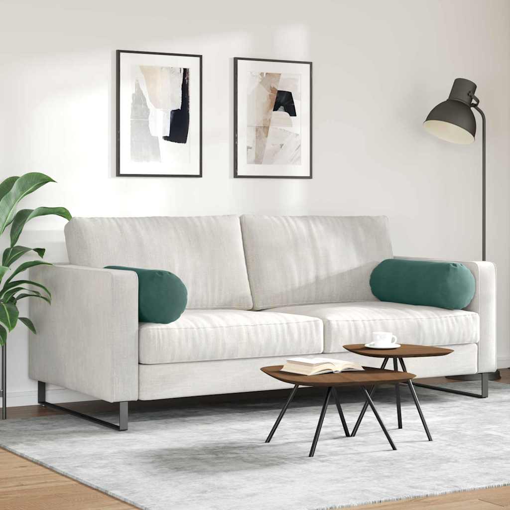 Cuscini a rullo 2 pcs Verde Scuro Ø 25 x 70 cm Tessuto in Cords | homemem39