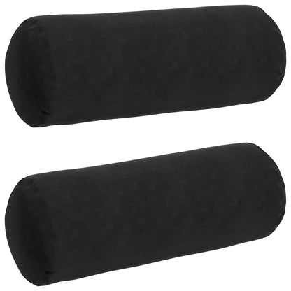 Cuscini a rullo 2 pcs Nero Ø 25 x 70 cm Tessuto in Cords | homemem39