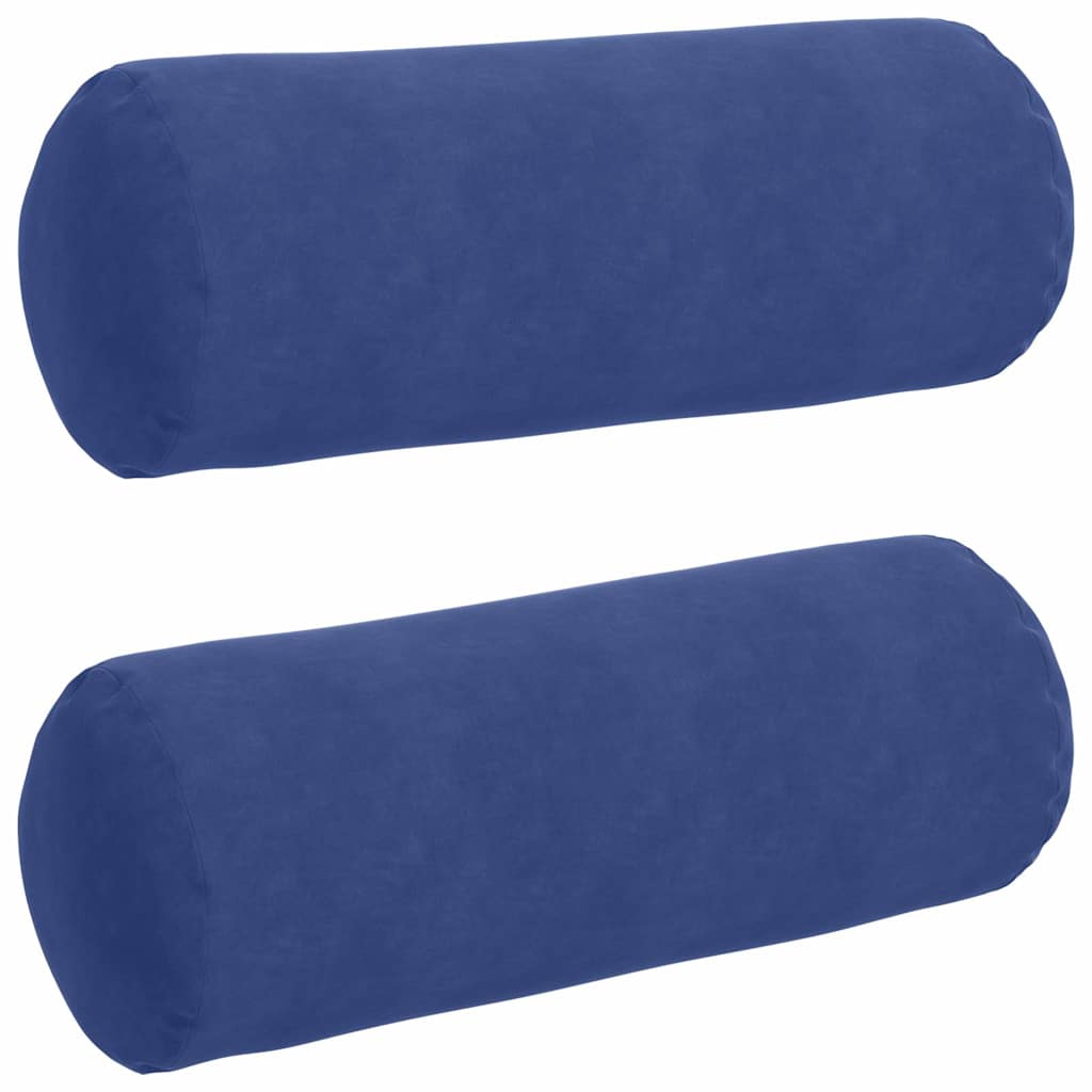 Cuscini a rullo 2 pcs Blu Polizia Ø 25 x 70 cm Tessuto in Cords | homemem39