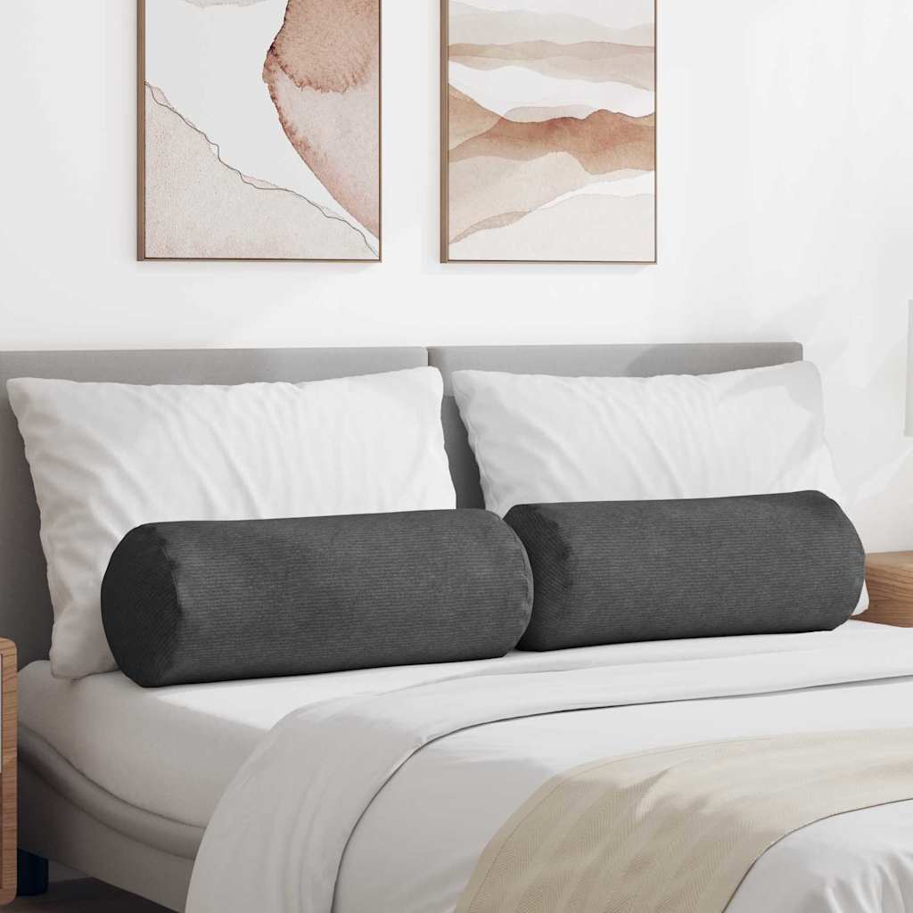 Cuscini a rullo 2 pcs Grigio scuro Ø 25 x 70 cm | homemem39