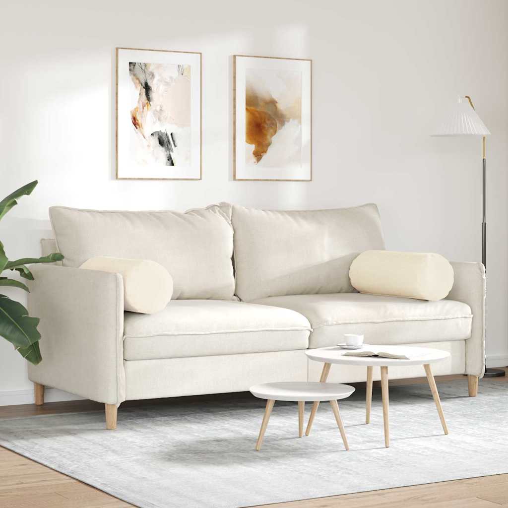 Cuscini a rullo 2 pcs Crema Ø 25 x 70 cm Tessuto in Cords | homemem39