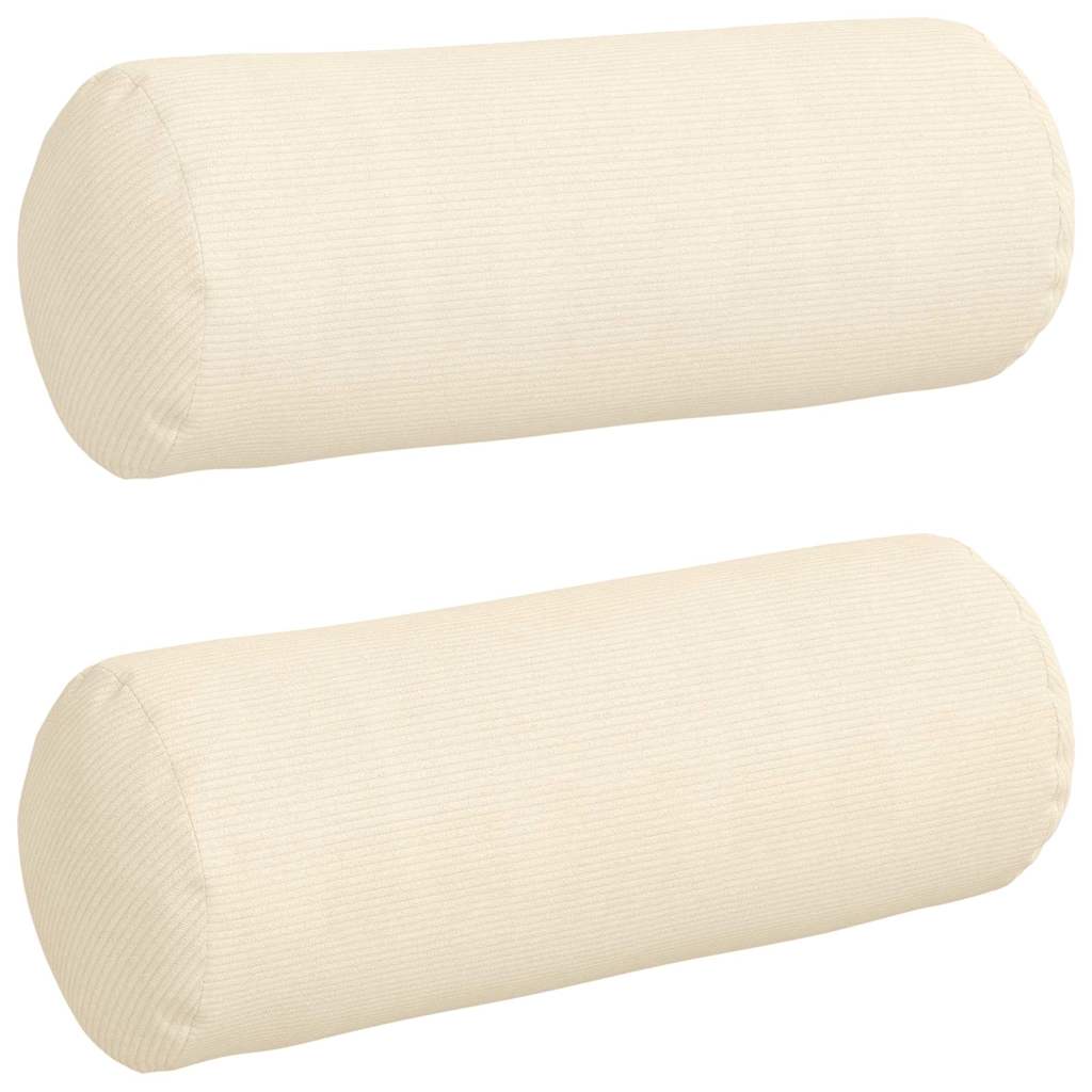 Cuscini a rullo 2 pcs Crema Ø 25 x 70 cm Tessuto in Cords | homemem39