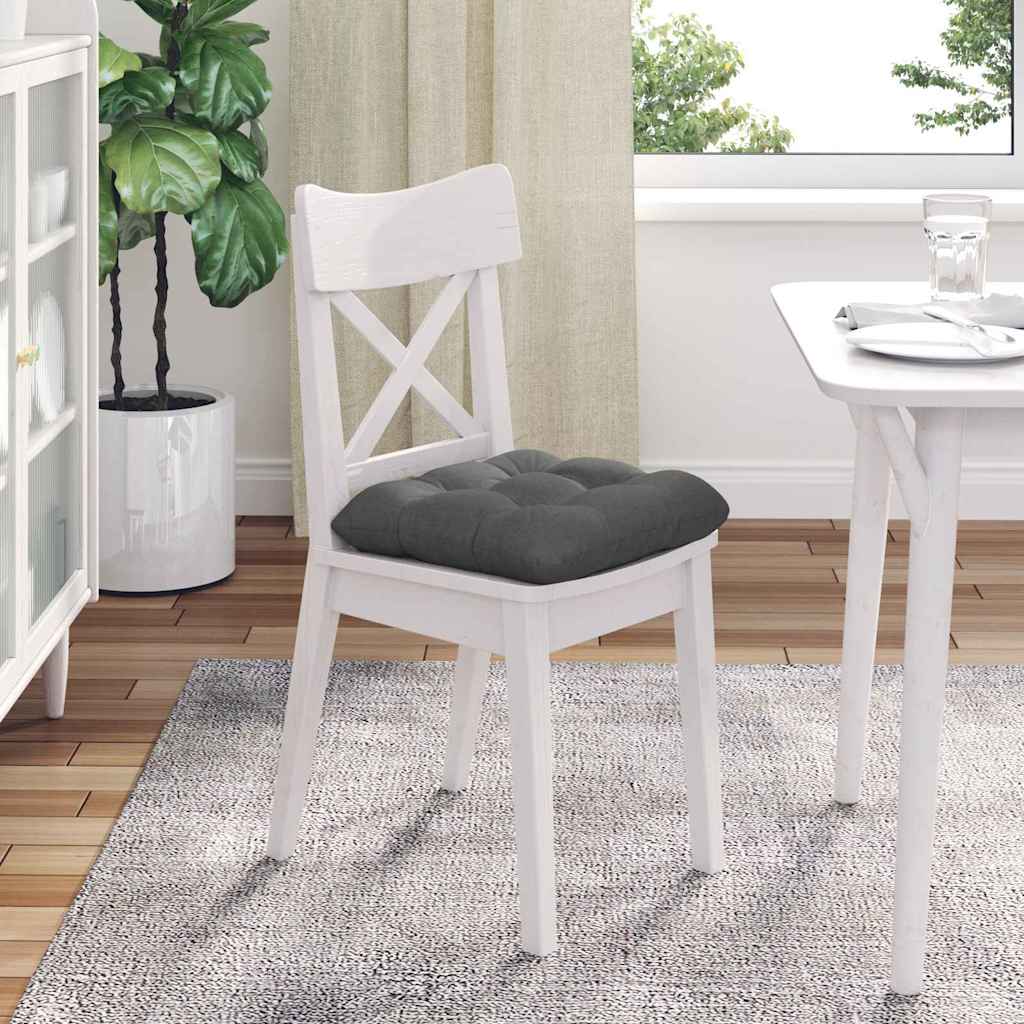 Cuscini per Seduta 4 pcs Grigio scuro 40 x 40 x 12 cm Tessuto | homemem39