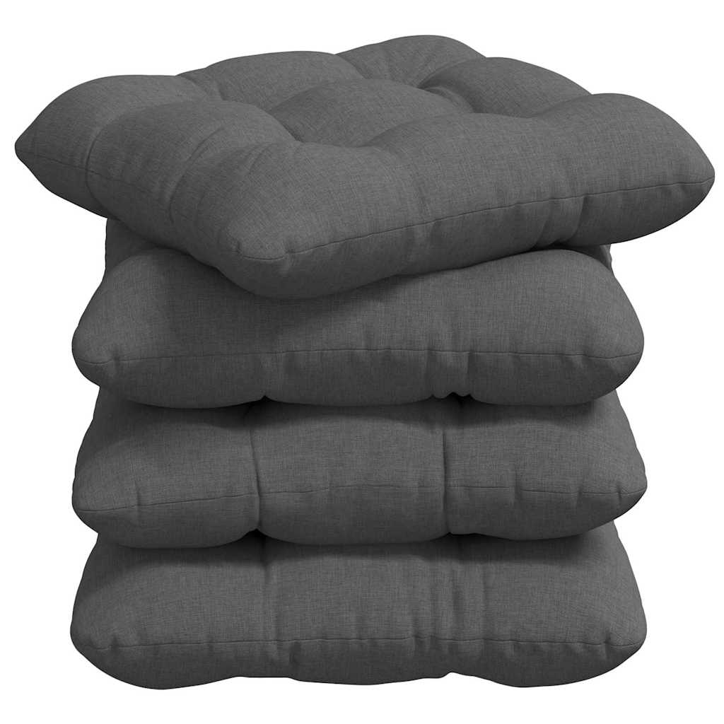 Cuscini per Seduta 4 pcs Grigio scuro 40 x 40 x 12 cm Tessuto | homemem39