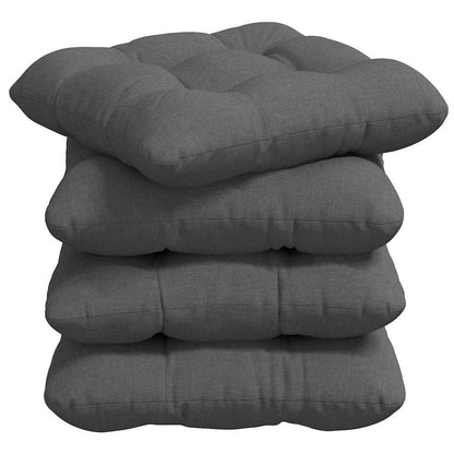 Cuscini per Seduta 4 pcs Grigio scuro 40 x 40 x 12 cm Tessuto | homemem39