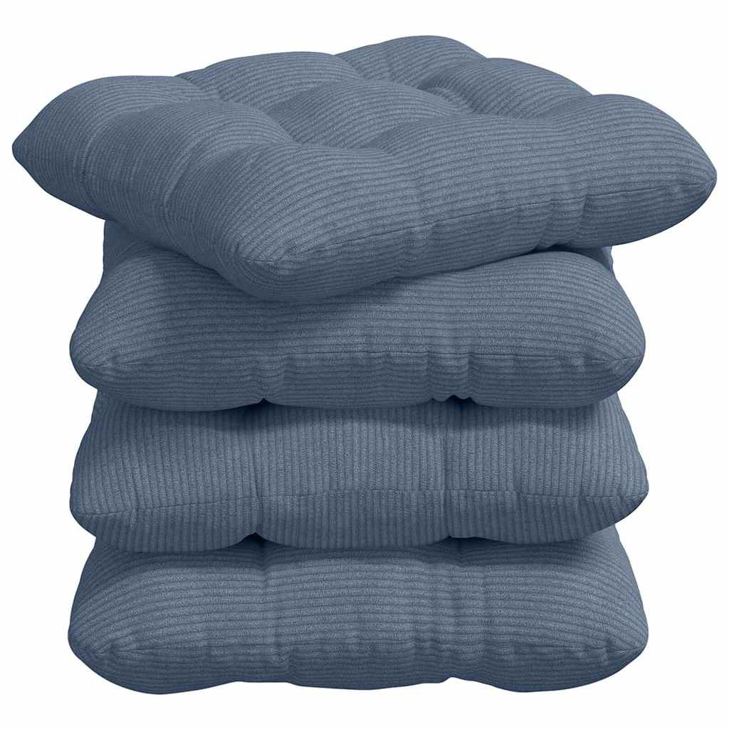 Cuscini per Seduta 4 pcs Blu 40 x 40 cm Tessuto in Cords | homemem39