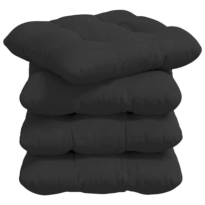 Cuscini per Seduta 4 pcs Nero 45 x 45 cm Tessuto in Microfibra