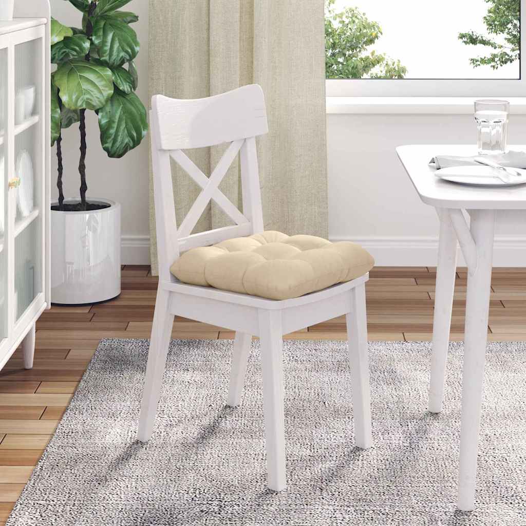 Cuscini per Seduta 4 pcs Crema 45 x 45 cm Tessuto in Microfibra