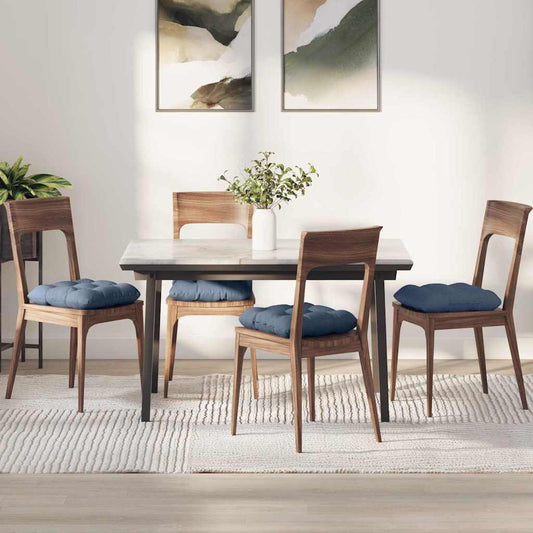Cuscini per Seduta 4 pcs Blu 45 x 45 cm Tessuto in Cords