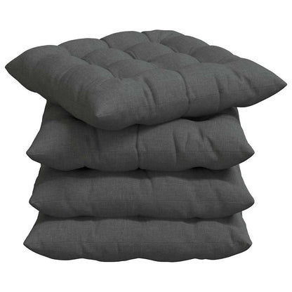 Cuscini per Seduta 4 pcs Grigio scuro 40 x 40 x 6 cm Tessuto | homemem39