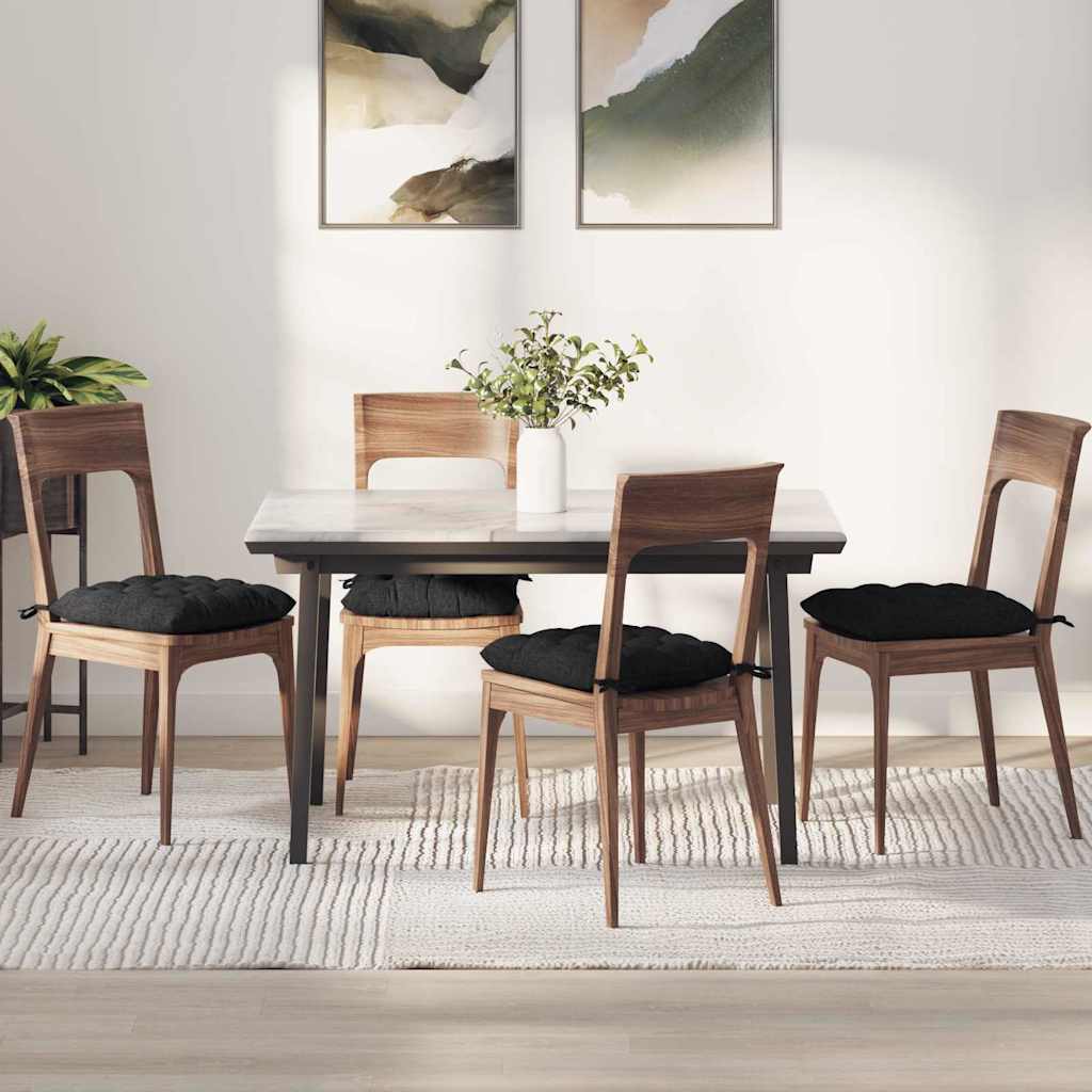 Cuscini per Seduta 4 pcs Nero 40 x 40 x 6 cm Tessuto