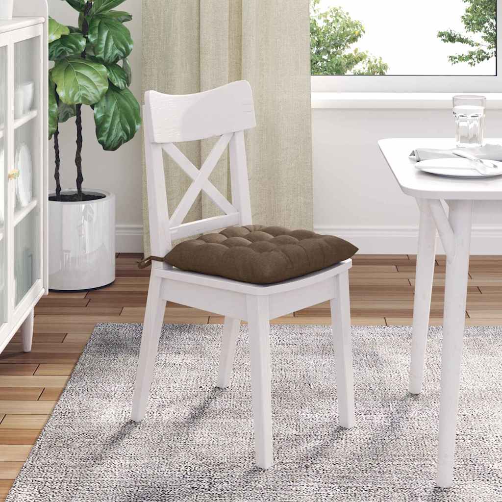 Cuscini per Seduta 4 pcs Marrone 40 x 40 x 6 cm Tessuto | homemem39