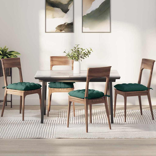 Cuscini per Seduta 4 pcs Verde Scuro 40 x 40 x 6 cm Tessuto