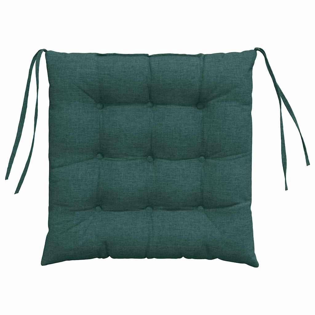 Cuscini per Seduta 4 pcs Verde Scuro 40 x 40 x 6 cm Tessuto | homemem39